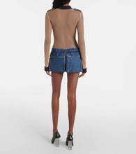 Coperni Illusion tulle and denim minidress