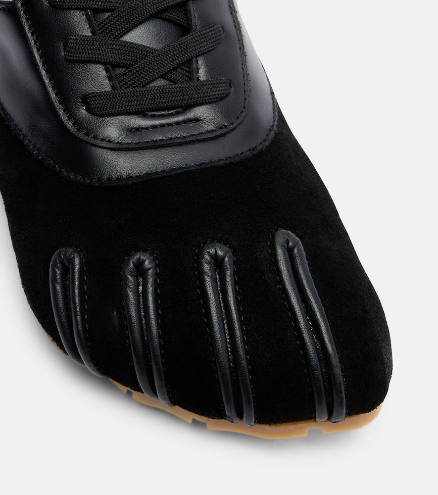 Coperni Leather-trimmed suede sneakers