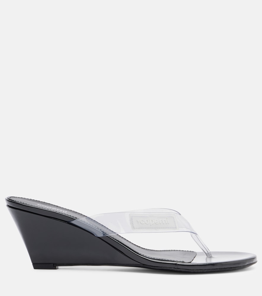 Coperni Logo PVC wedge thong sandals