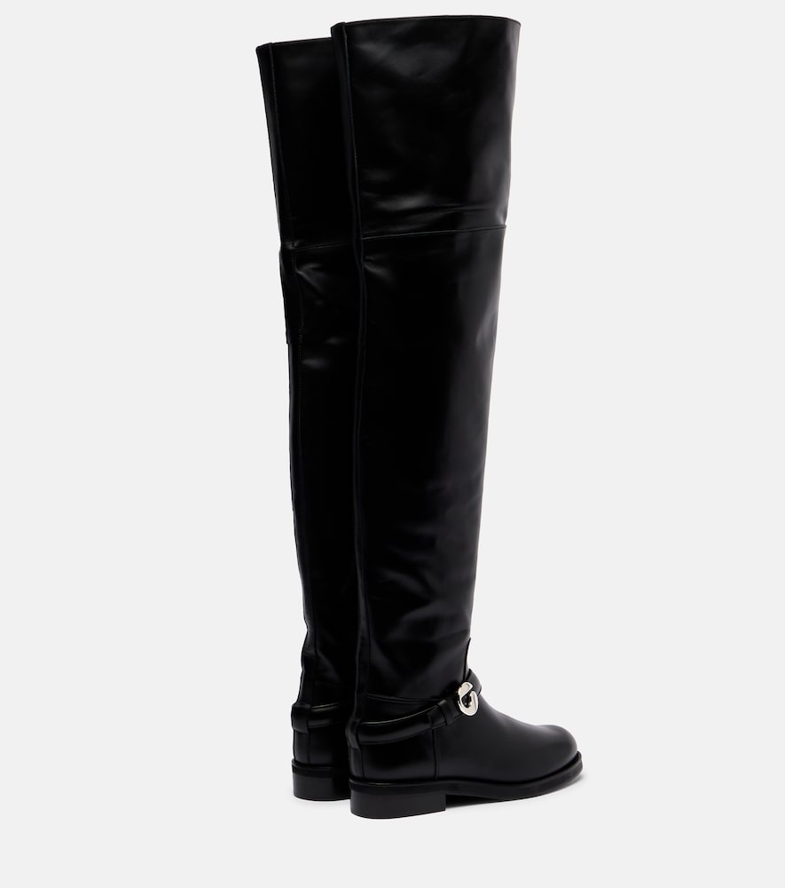 Coperni Logo leather over-the-knee boots