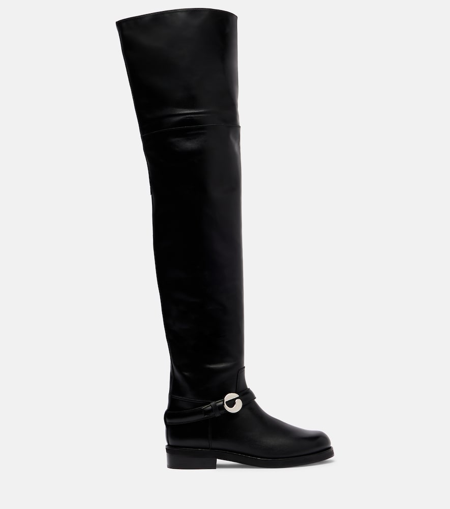 Coperni Logo leather over-the-knee boots