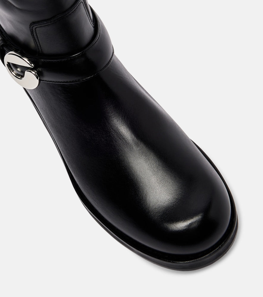 Coperni Logo leather over-the-knee boots