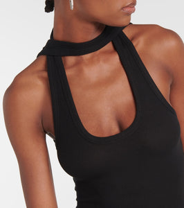 Coperni Ribbed-knit cutout maxi dress