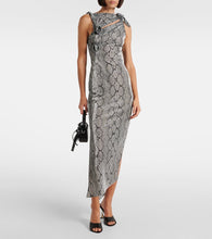 Coperni Snake-effect asymmetric maxi dress