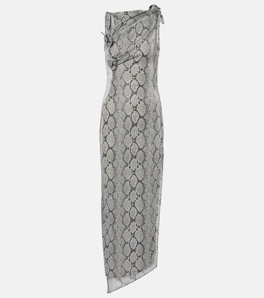 Coperni Snake-effect asymmetric maxi dress. Coperni 蛇纹不对称长裙