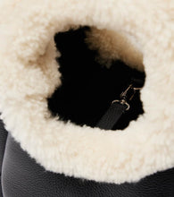 Coperni Swipe Mini faux fur-trimmed leather bucket bag