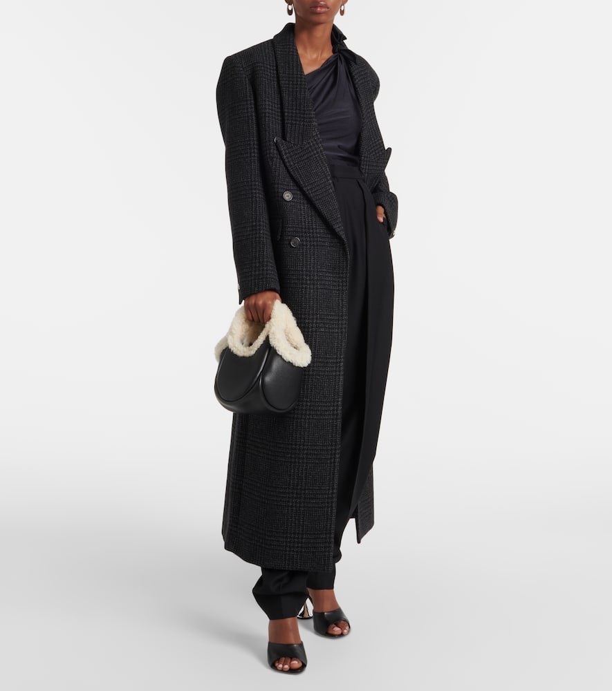 Coperni Swipe Mini faux fur-trimmed leather bucket bag