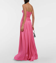 Costarellos Ambria gathered cutout gown