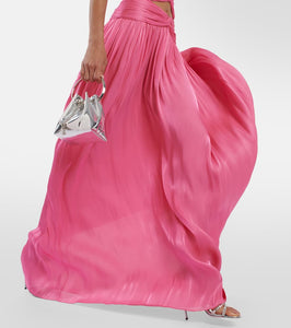 Costarellos Ambria gathered cutout gown