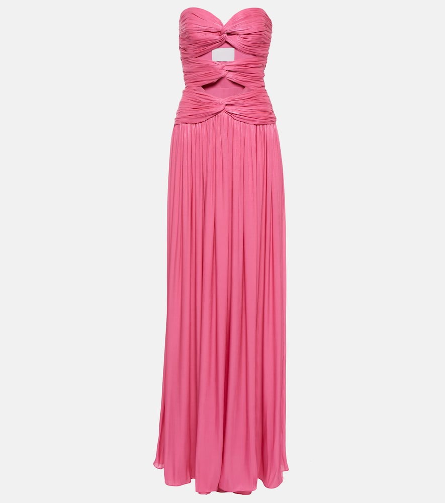 Costarellos Ambria gathered cutout gown. Costarellos Ambria 褶皱镂空礼服