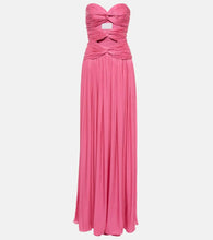 Costarellos Ambria gathered cutout gown