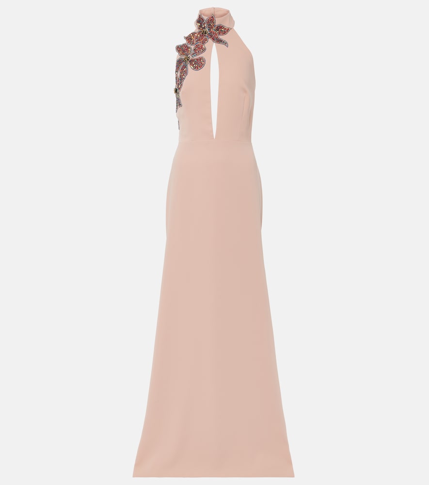 Costarellos Beaded floral-appliqu√É¬© gown. Costarellos 串珠花卉贴花礼服