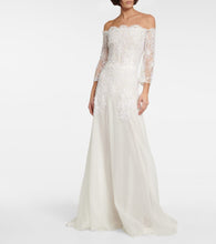 Costarellos Bridal Loukia off-shoulder tulle gown