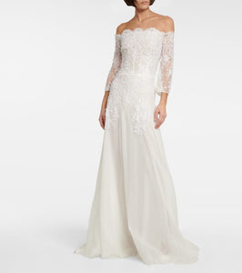 Costarellos Bridal Loukia off-shoulder tulle gown