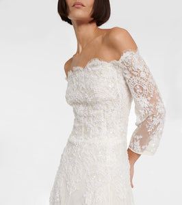 Costarellos Bridal Loukia off-shoulder tulle gown