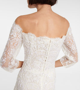 Costarellos Bridal Loukia off-shoulder tulle gown