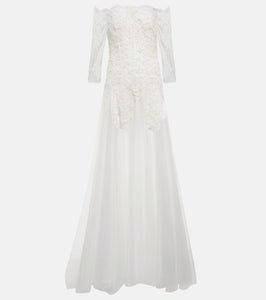 Costarellos Bridal Loukia off-shoulder tulle gown