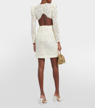 Costarellos Bridal Zenni lace cutout minidress