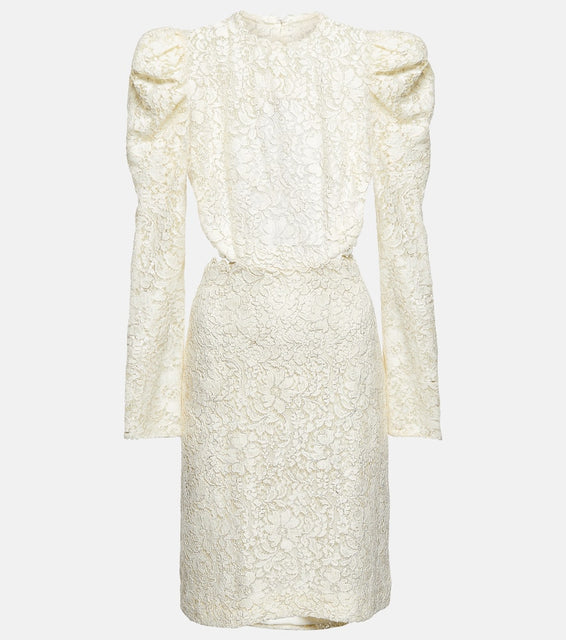 Costarellos Bridal Zenni lace cutout minidress