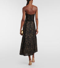 Costarellos Castora strapless lace midi dress