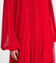 Costarellos Clarinda pleated silk georgette maxi dress
