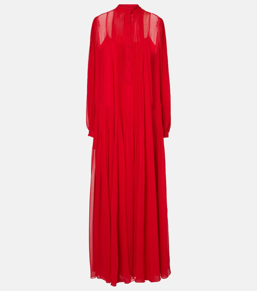 Costarellos Clarinda pleated silk georgette maxi dress. Costarellos Clarinda 褶皱真丝乔其纱长裙