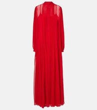 Costarellos Clarinda pleated silk georgette maxi dress. Costarellos Clarinda 褶皱真丝乔其纱长裙