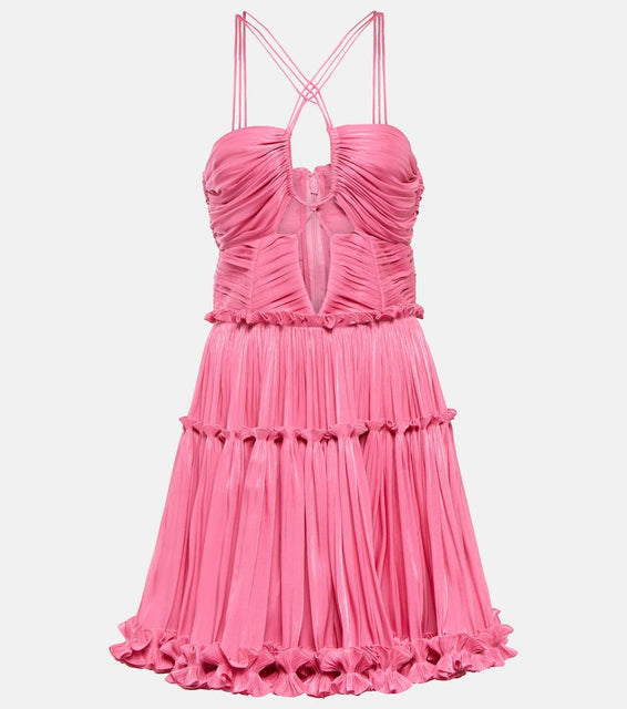 Costarellos Danica gathered cutout minidress