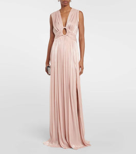 Costarellos Draped satin gown