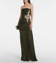 Costarellos Elettra embellished jersey gown