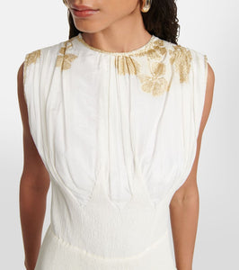 Costarellos Eliza jacquard embroidered maxi dress