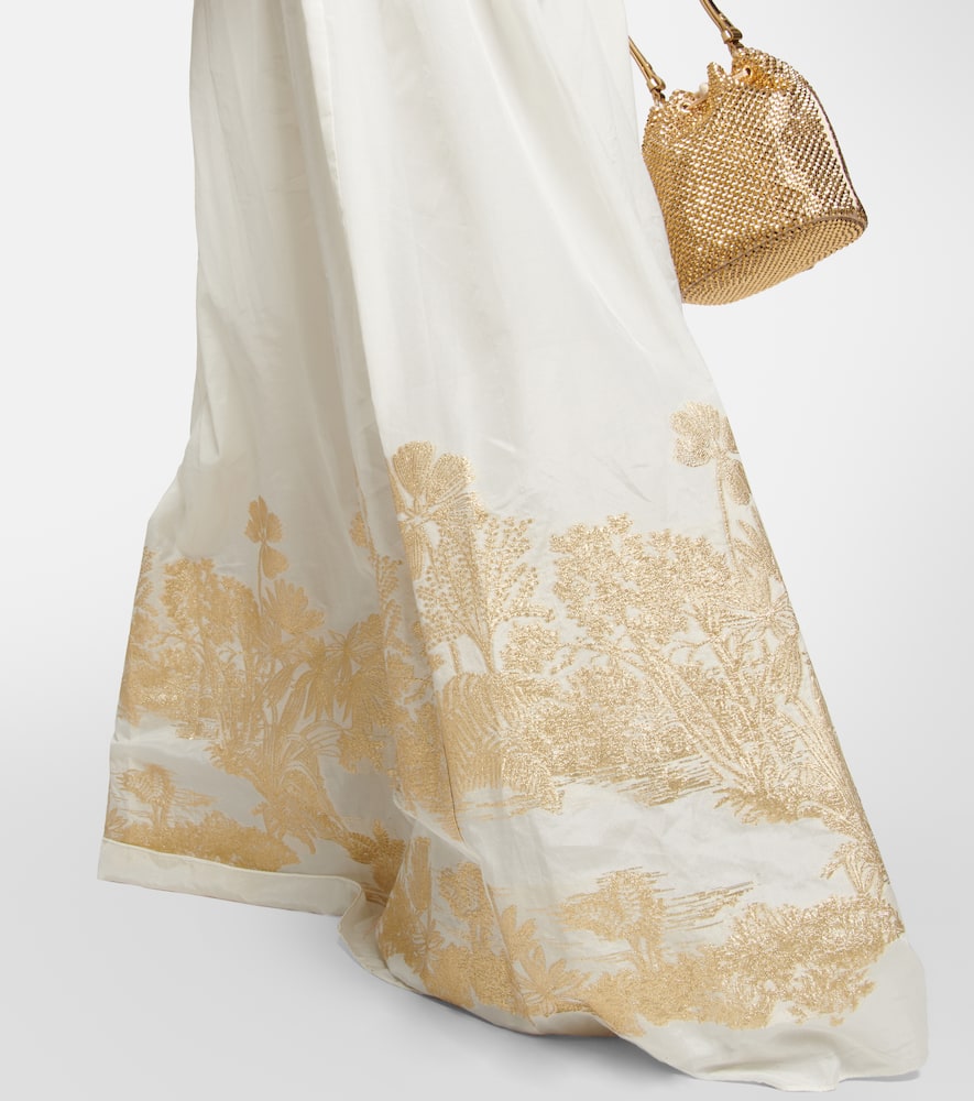 Costarellos Eliza jacquard embroidered maxi dress