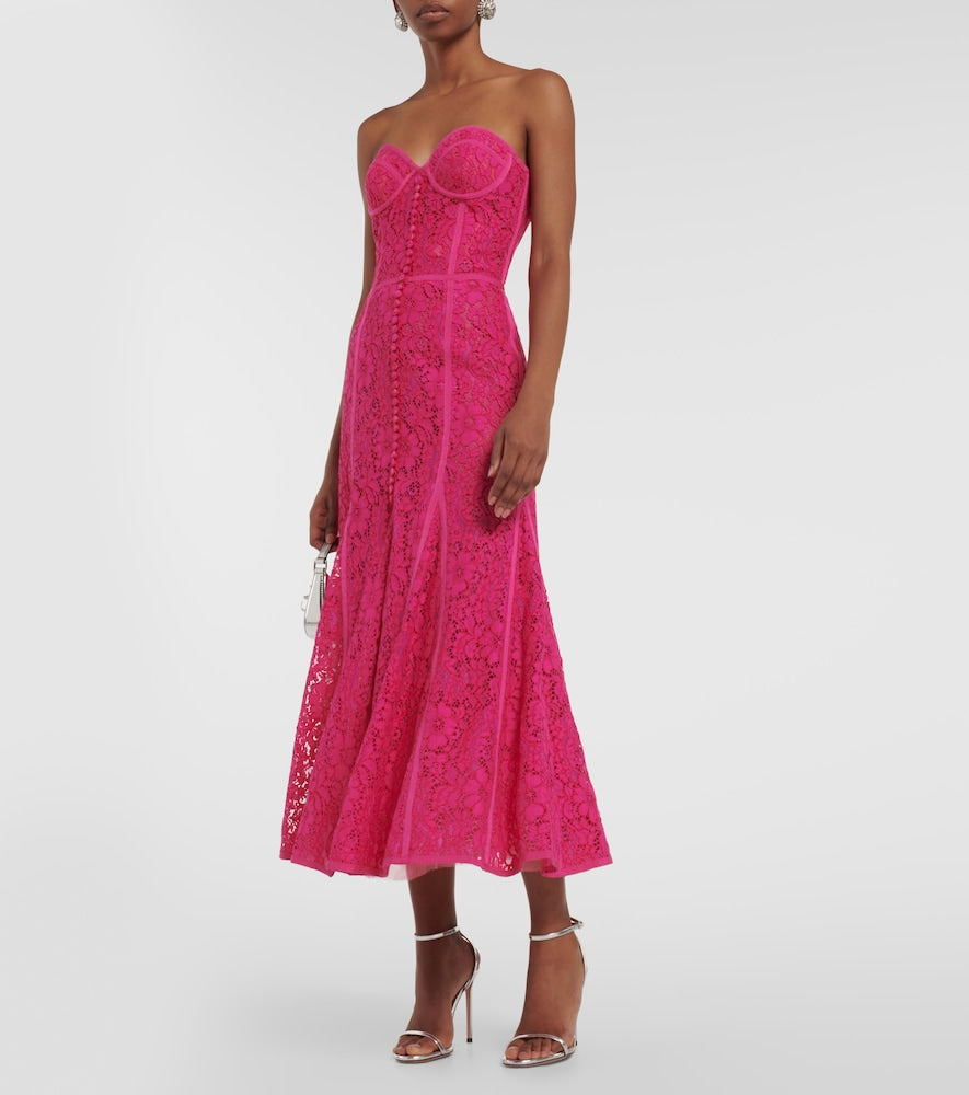 Costarellos Elodie lace bustier maxi dress