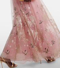 Costarellos Embroidered tulle gown