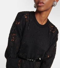 Costarellos Feather, crochet and fringe dress