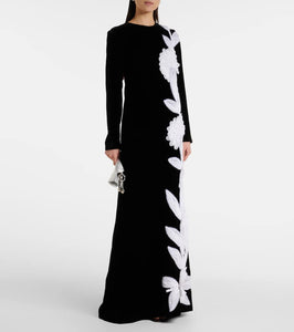 Costarellos Floral appliqu√É¬© Crêpe gown