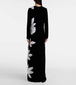 Costarellos Floral appliqu√É¬© Crêpe gown