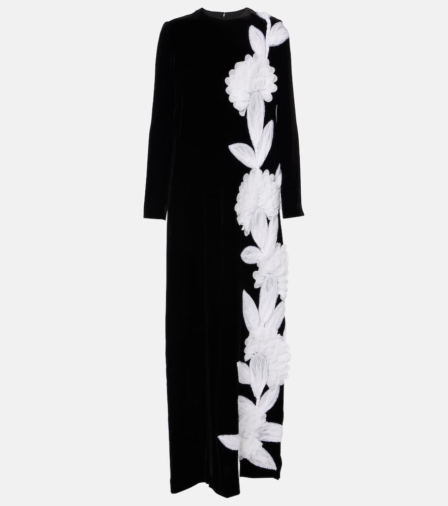 Costarellos Floral appliqu√É¬© Crêpe gown