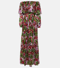 Costarellos Floria devor√É¬© silk-blend chiffon gown