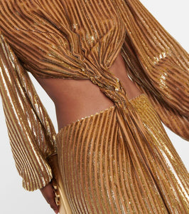 Costarellos Galena striped cutout fil coup√É¬© gown