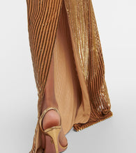 Costarellos Galena striped cutout fil coup√É¬© gown