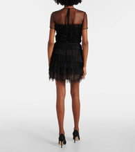 Costarellos Hayla tulle and chantilly lace minidress