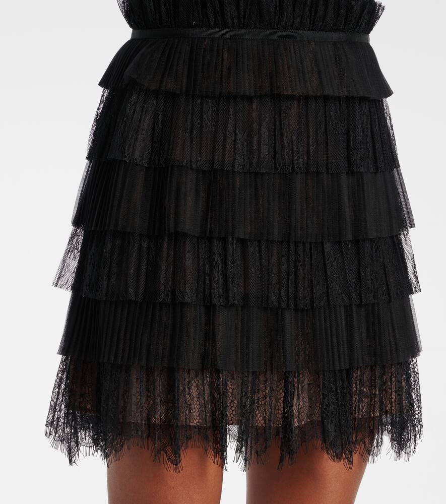 Costarellos Hayla tulle and chantilly lace minidress
