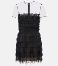 Costarellos Hayla tulle and chantilly lace minidress
