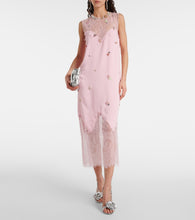 Costarellos Keeva embellished  and lace midi dress