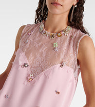 Costarellos Keeva embellished  and lace midi dress