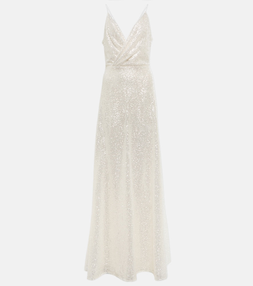 Costarellos Kristina sequined tulle gown. 科斯塔雷洛斯·克里斯蒂娜亮片薄纱礼服