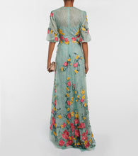 Costarellos Liana embroidered Chantilly lace gown