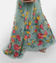 Costarellos Liana embroidered Chantilly lace gown
