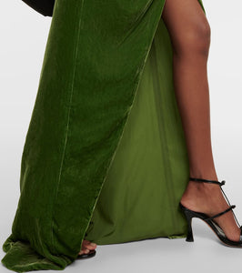 Costarellos Rubinia silk-blend velvet gown